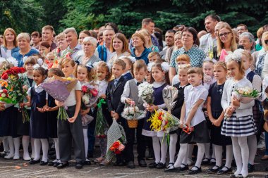 Novokuznetsk, Kemerovo Region, Rusya-Eyl, 1, 2018: Eylül ilk-Rusya bilgi günü.