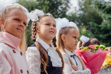 Novokuznetsk, Kemerovo Region, Rusya-Eyl, 1, 2018: Eylül ilk-Rusya bilgi günü.