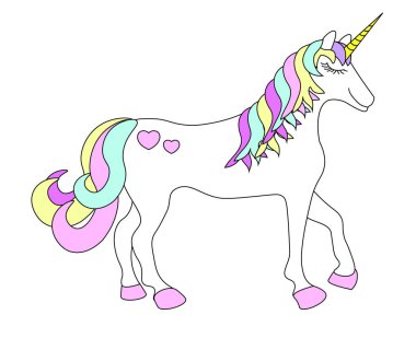 vektör tek boynuzlu at