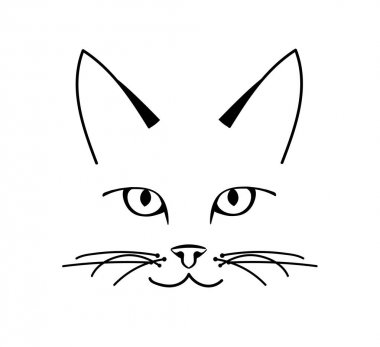 Beyaz arka plan, Vektör illüstrasyon vektör sevimli kedi yüz tasarımı. Pet