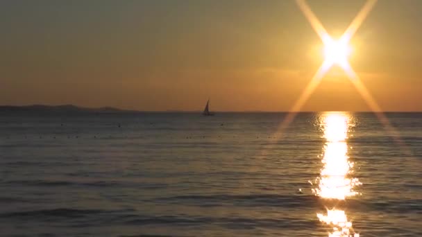 Coucher Soleil Sur Mer Croatie Zadar — Video