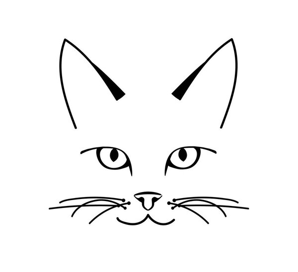 Vector cute cat face design on white background, Vector illustration. Pet