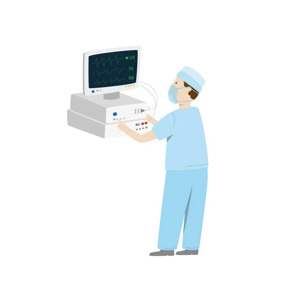 Medical equipment maintenance. Vector illustration isolated on white — Stock Vector