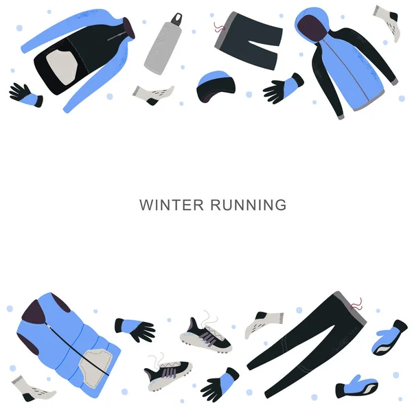 Winter Running Banner Vorlage mit Platz für Ihren Text. Illustration Winterfahrwerk. — Stockvektor