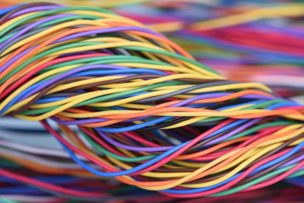 Multicolored Electrical Computer Cable — Stock Photo, Image