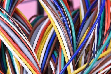 Çok renkli bilgisayar kablo demeti