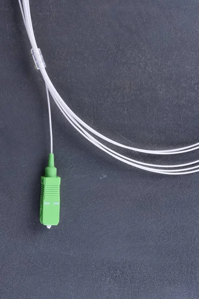 Cabo Fibra Óptica Com Conector — Fotografia de Stock