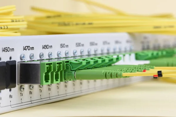 Data Center Equipment Optical Fibre Network Information Technology — Stock Photo, Image