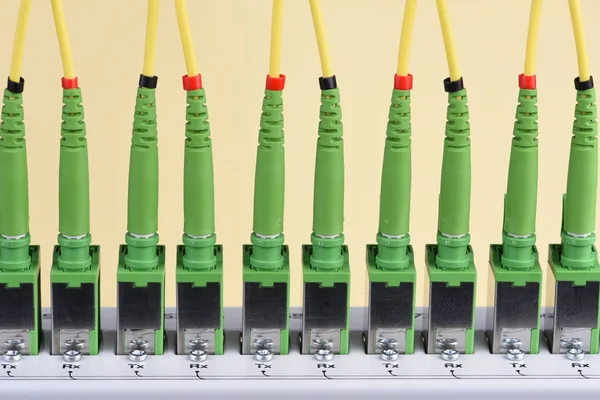 Equipos Transferencia Datos Por Tecnología Información Red Fibra Óptica —  Fotos de Stock