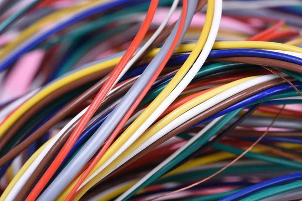 Kolorowych Kabli Elektrycznych Przewodów — Zdjęcie stockowe