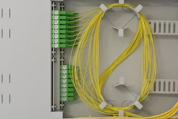 Painel Moldura Distribuição Fibra Óptica — Fotografia de Stock