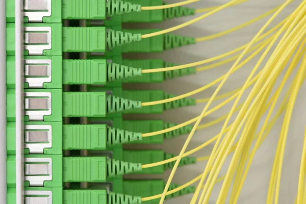 Optical Fiber Communication Distribution Frame Panel — Stock Photo, Image