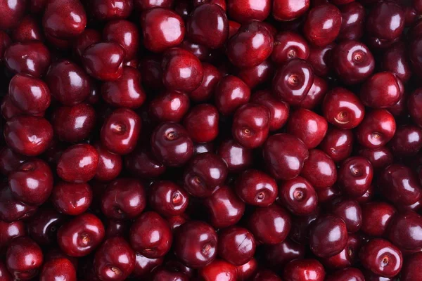 Färsk Sweet Cherry Frukt Marknaden Som Bakgrund — Stockfoto