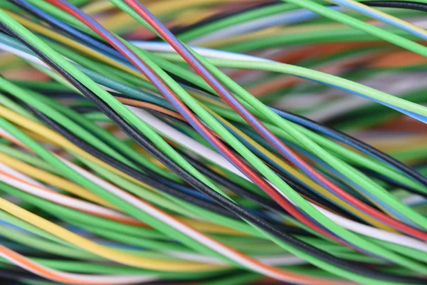 Nahaufnahme Von Kabeln Elektrischen Verkabelungssystemen — Stockfoto