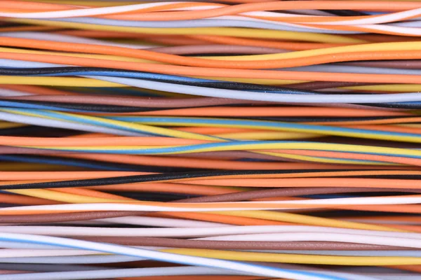 Cables Eléctricos Coloridos Como Fondo —  Fotos de Stock