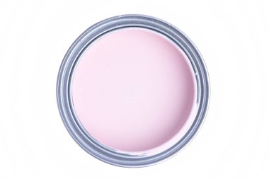 Beyaz arka plan üzerinde üstten görünüm izole pembe boya ile olabilir