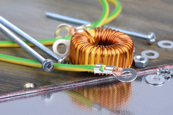 Copper Coil Electronics Industry Component — Stock Photo, Image