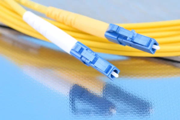 Fiber Optic Patch Cord Cable Telecommunication Network — Stock Photo, Image