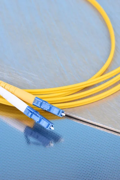 Fiber Optic Patch Cord Cable Telecommunication Network — Stock Photo, Image