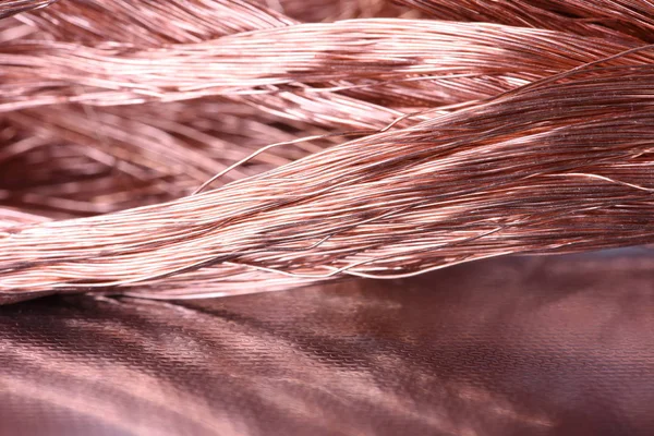 Copper Wire Raw Materials Metals Industry Closeup Metal Background — Stock Photo, Image