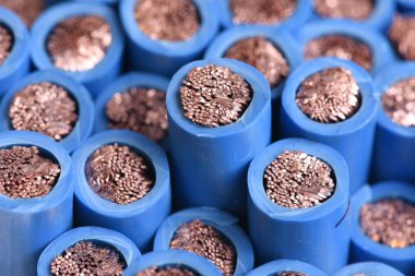 Bakır Elektrik kablo yakın çekim