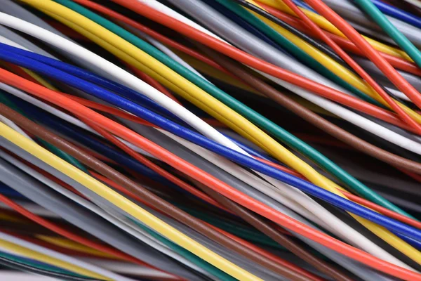 Närbild Kabel Och Wire Elektriska Nätverkssystem — Stockfoto