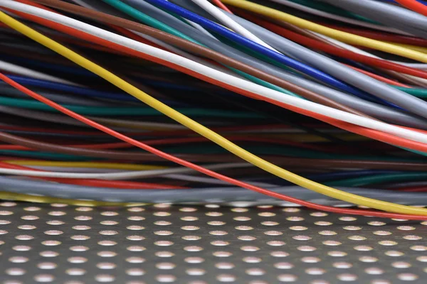 Colorful Electrical Cables Closeup — Stock Photo, Image