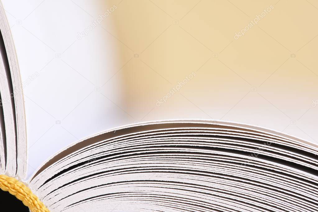 Pages of open book close-up