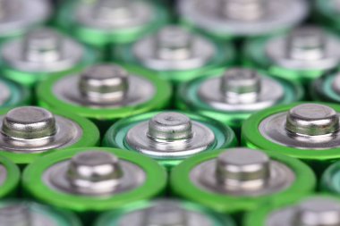 Alkaline batteries AA size close-up clipart