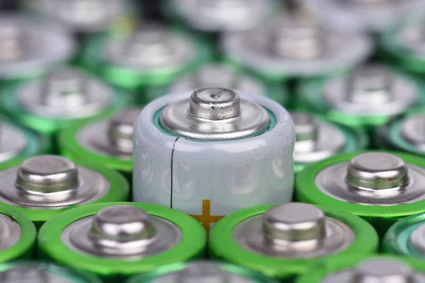 Macro Alkaline Batteries Selective Focus Single One — Stock Photo, Image