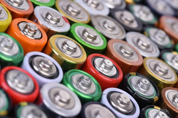 Ställa Batterier Perspektivvy — Stockfoto