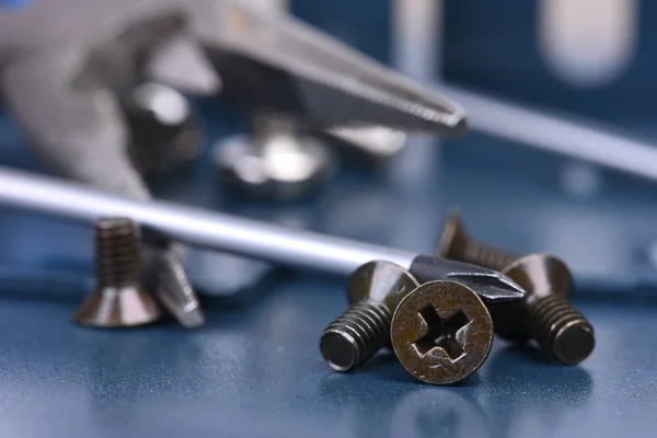 Screws Tools Closeup Workshop — Stock Photo, Image