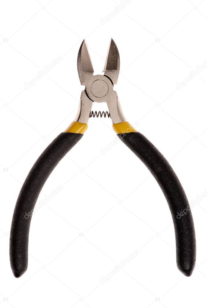 Single pliers tool isolated on white background