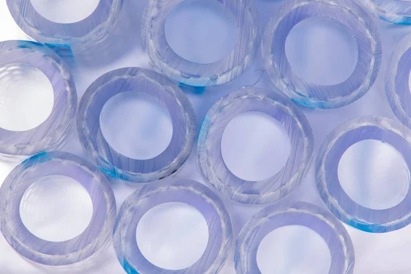 Поперечное Сечение Плетеной Прозрачной Пластиковой Трубы Высокого Давления — стоковое фото