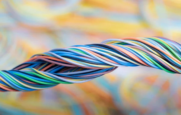 Spirála Barevných Elektrických Kabelů — Stock fotografie
