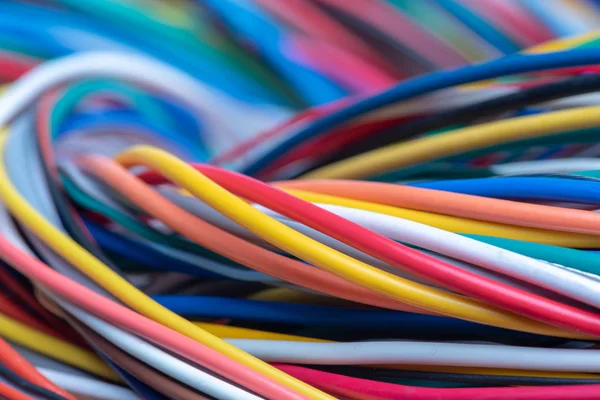 Multicolored Electrical Computer Cable — Stock Photo, Image