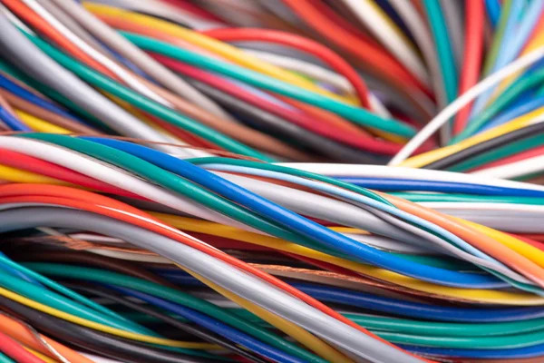 Colored Electric Telecommunication Cables Wires — Stock Photo, Image