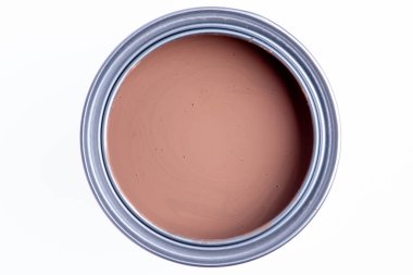 Beyaz arka plan üzerinde üstten görünüm izole kahverengi boya ile olabilir