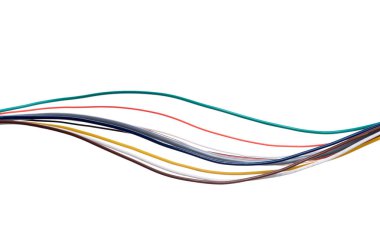 Beyaz arkaplanda elektrik kablosu