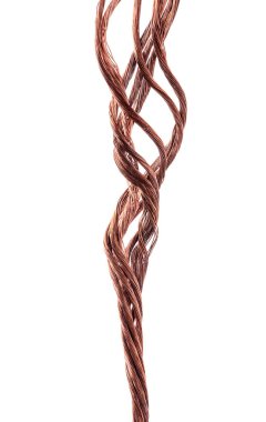 Bakır tel enerji endüstrisi kavramı beyaz arka plan üzerinde izole