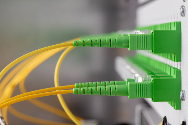 Network data center with fiber optical cables