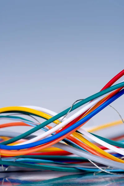 Kolorowa Technologia Przewodów Elektrycznych Koncepcja Transmisji Danych — Zdjęcie stockowe