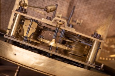 Eski antika saat mekanizması yakın çekim