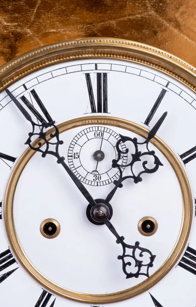 Antique Clock Roman Numerals Midnight — Stock Photo, Image