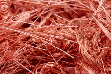 Raw material copper wire concept industry development clipart