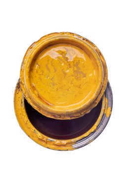 Beyaz arka plan üzerinde izole kullanılan boya can doğrudan yukarıdaki