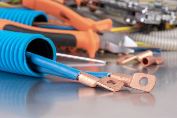 Component Tool Use Electrical Installations — Stock Photo, Image