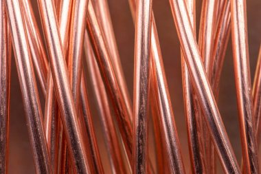 Bakır endüstrisi, küp kablo yakın plan 