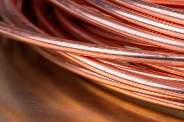 Copper Wire Macro Detail Metallic Shiny Background — Stock Photo, Image