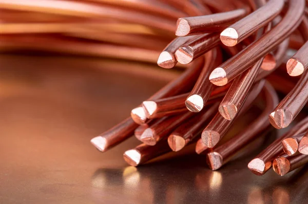 Copper Industry Detail Shiny Wire — Stock Photo, Image